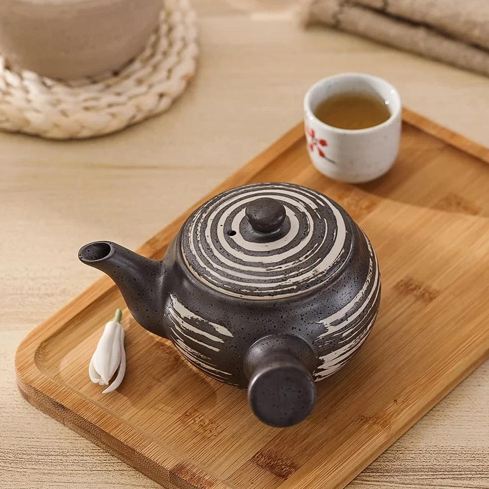 Podróżne zestawy do herbaty Theepot Kyusu-theemaker met zetgroep voor losse thee Keramische Japanse theepot met zijhandvat 11,8 oz Tea Pot