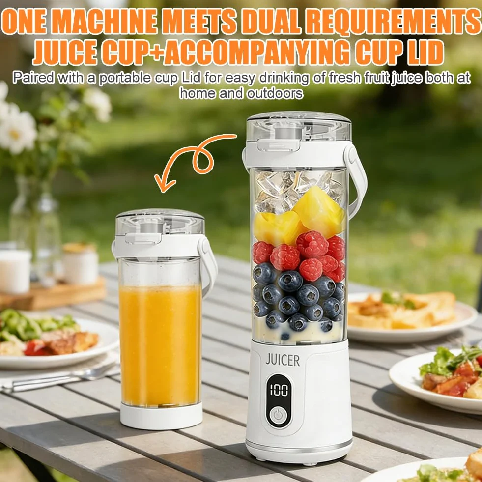 Przenośny mikser bezprzewodowy 600ml do soków i smoothie z 12 ostrzami