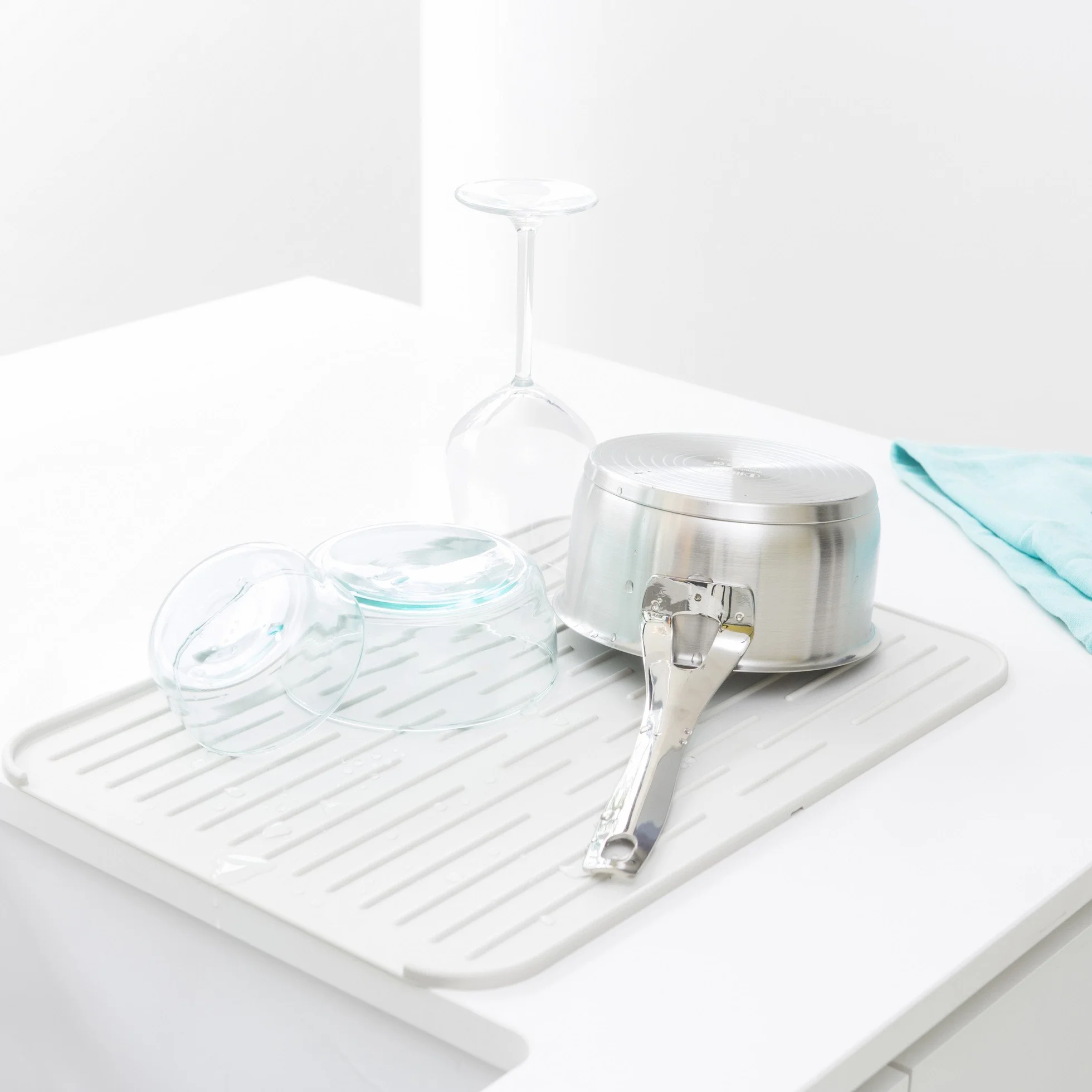 Brabantia Silikonowa mata do suszenia naczyń Jasny Szary