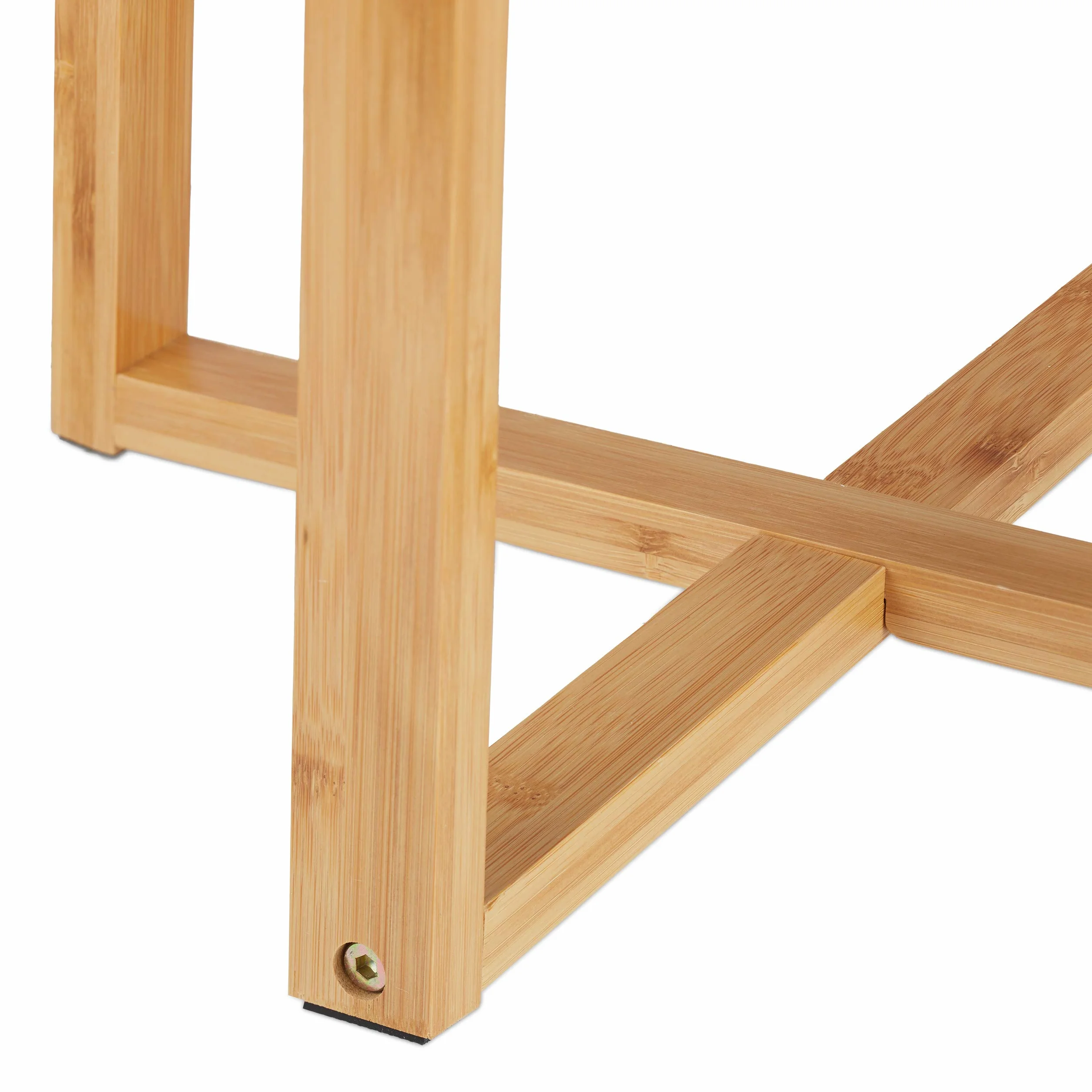 Zestaw 2 stolików bocznych Relaxdays, okrągłe stoliki o wysokości 48,5 i 60,5 cm, nowoczesny design, stolik do salonu, naturalny/biały