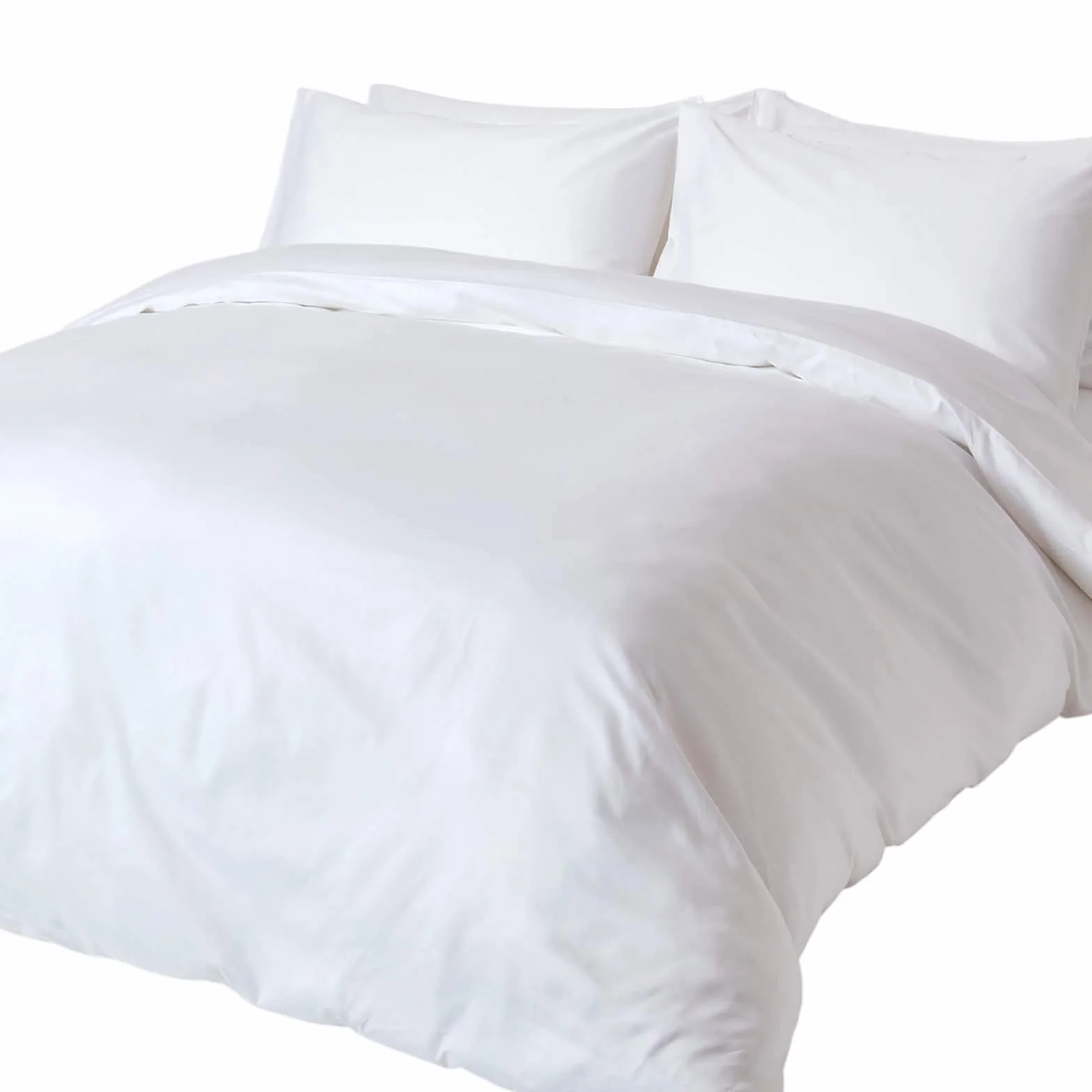 HOMESCAPES Biały zestaw poszewek na kołdrę z bawełny organicznej rozmiar super king size 400TC gęstość splotu 600 równoważny poszewka na kołdrę zestaw pościeli 2 poszewki na poduszki w zestawie