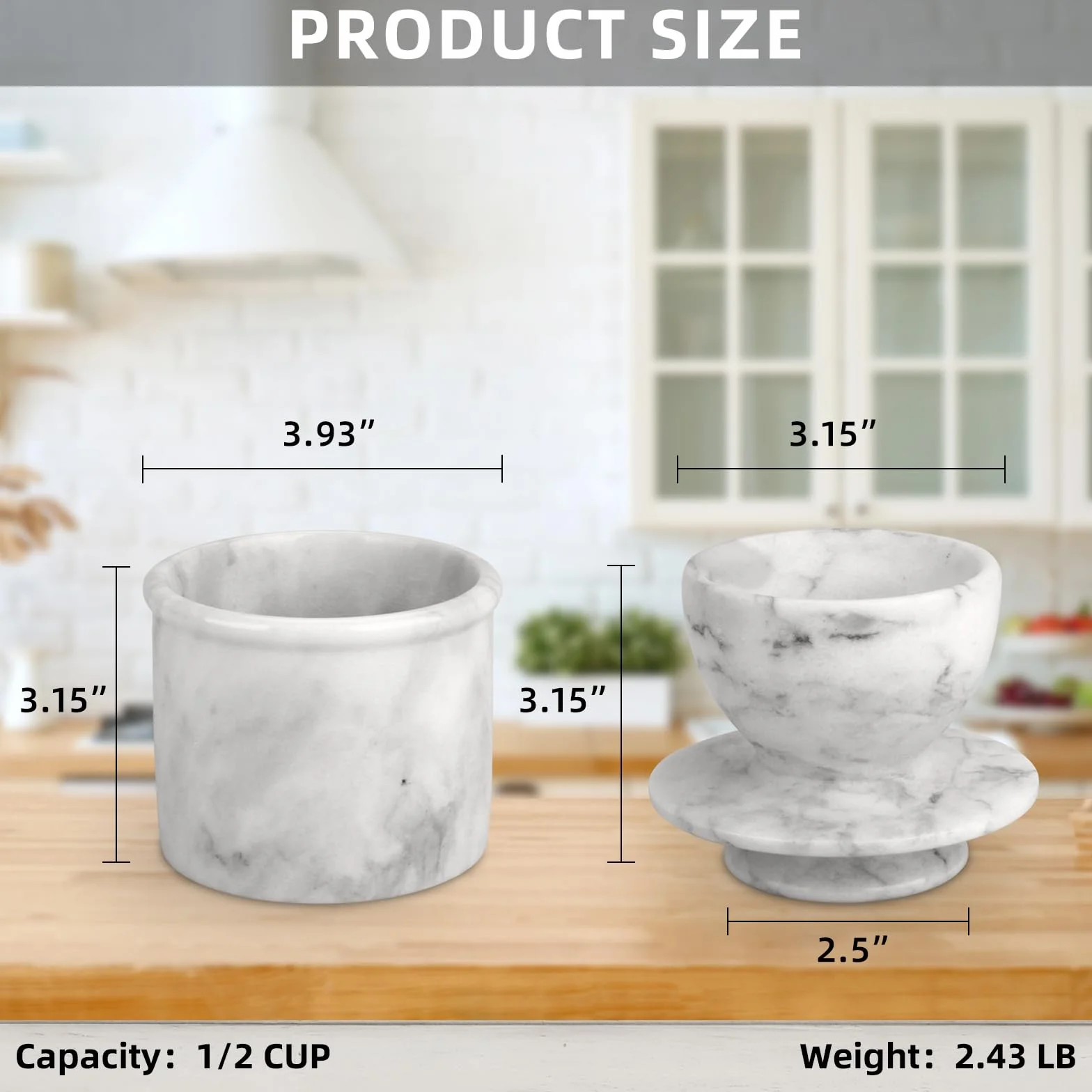 Pojemnik na masło z pokrywką, miękki pojemnik na masło do smarowania, marmurowy francuski pojemnik na masło do pozostawienia na blacie, naczynie na masło, dekoracja domu na blat (biało-szary, duży)