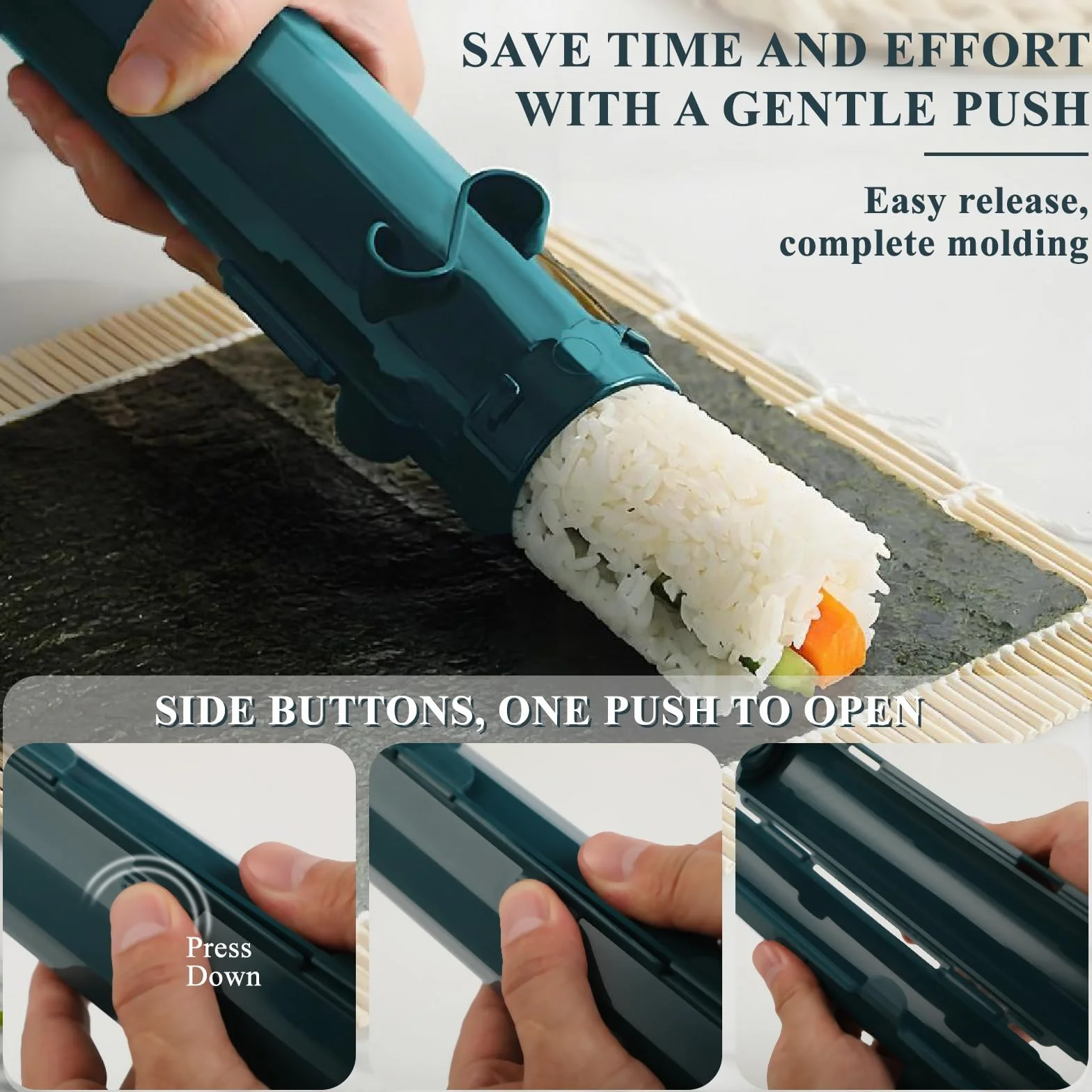 4-częściowy zestaw do sushi, wielofunkcyjna maszyna do sushi, nadaje się do produkcji kulek ryżowych, "zrób to sam", zestaw dla początkujących