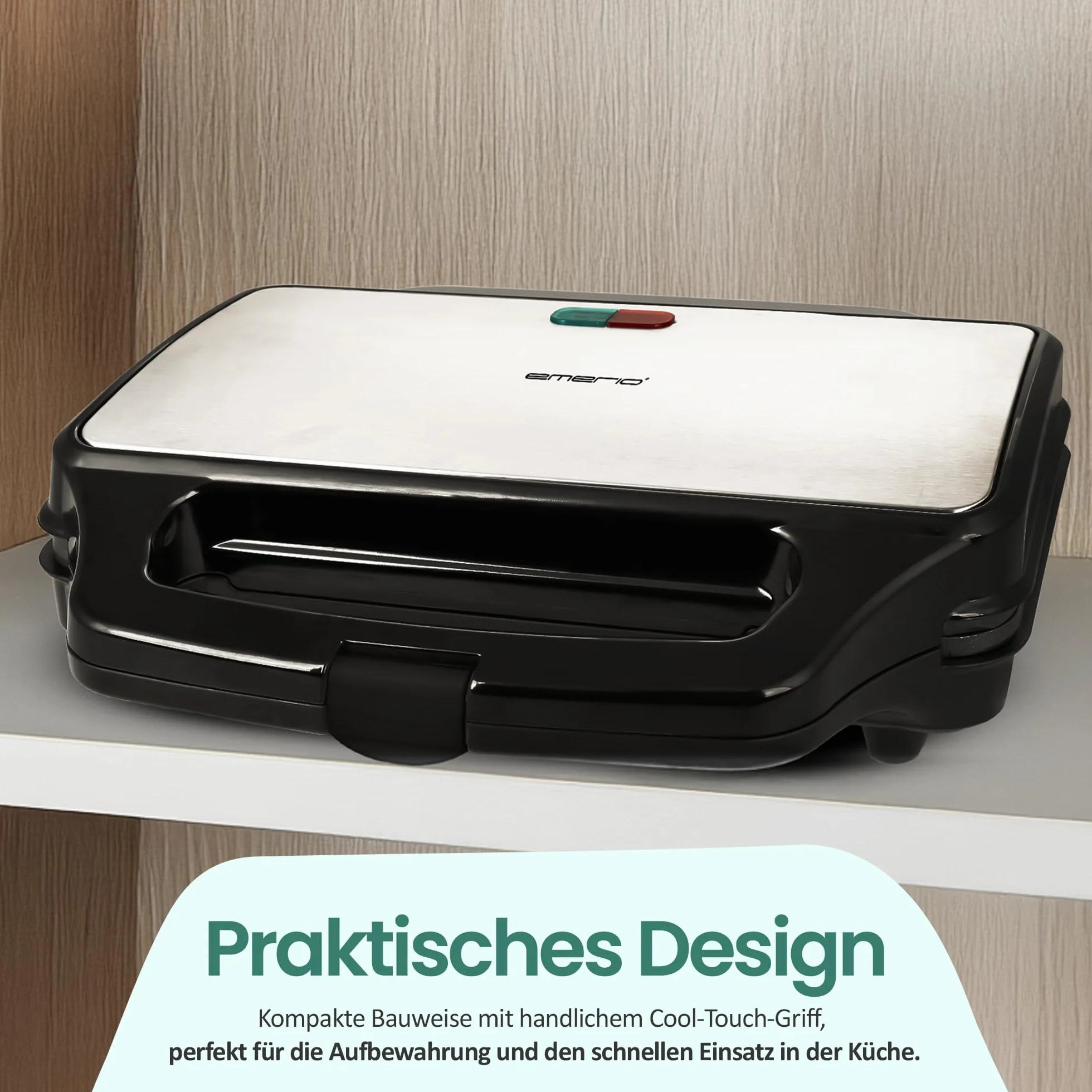 Emerio St-109562.17 Opiekacz do Panini, Czarny, XXL