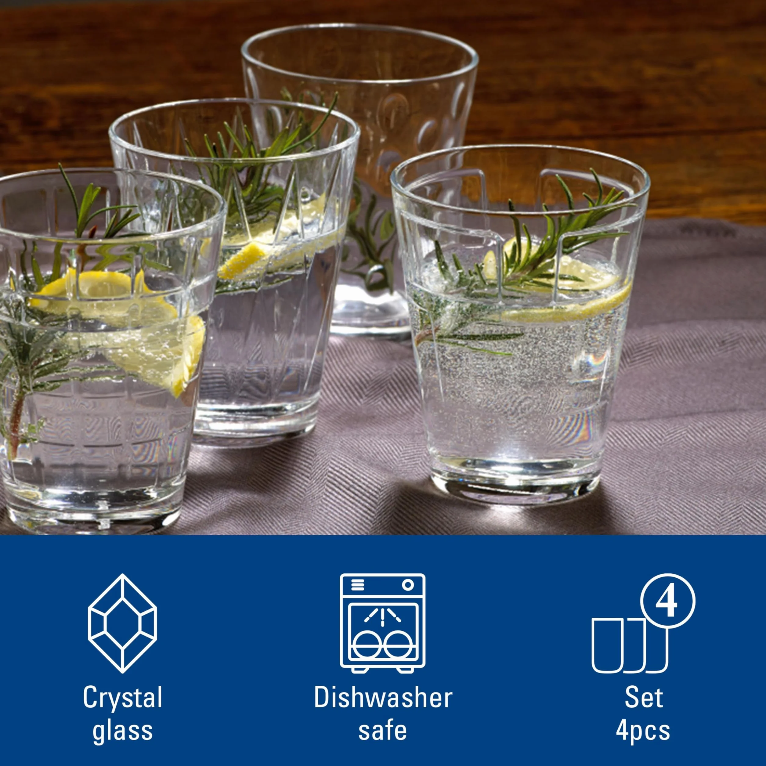 Villeroy & Boch – Dressed Up zestaw szklanek do wody, 4-cz., 310 ml, szkło kryształowe, można myć w zmywarce