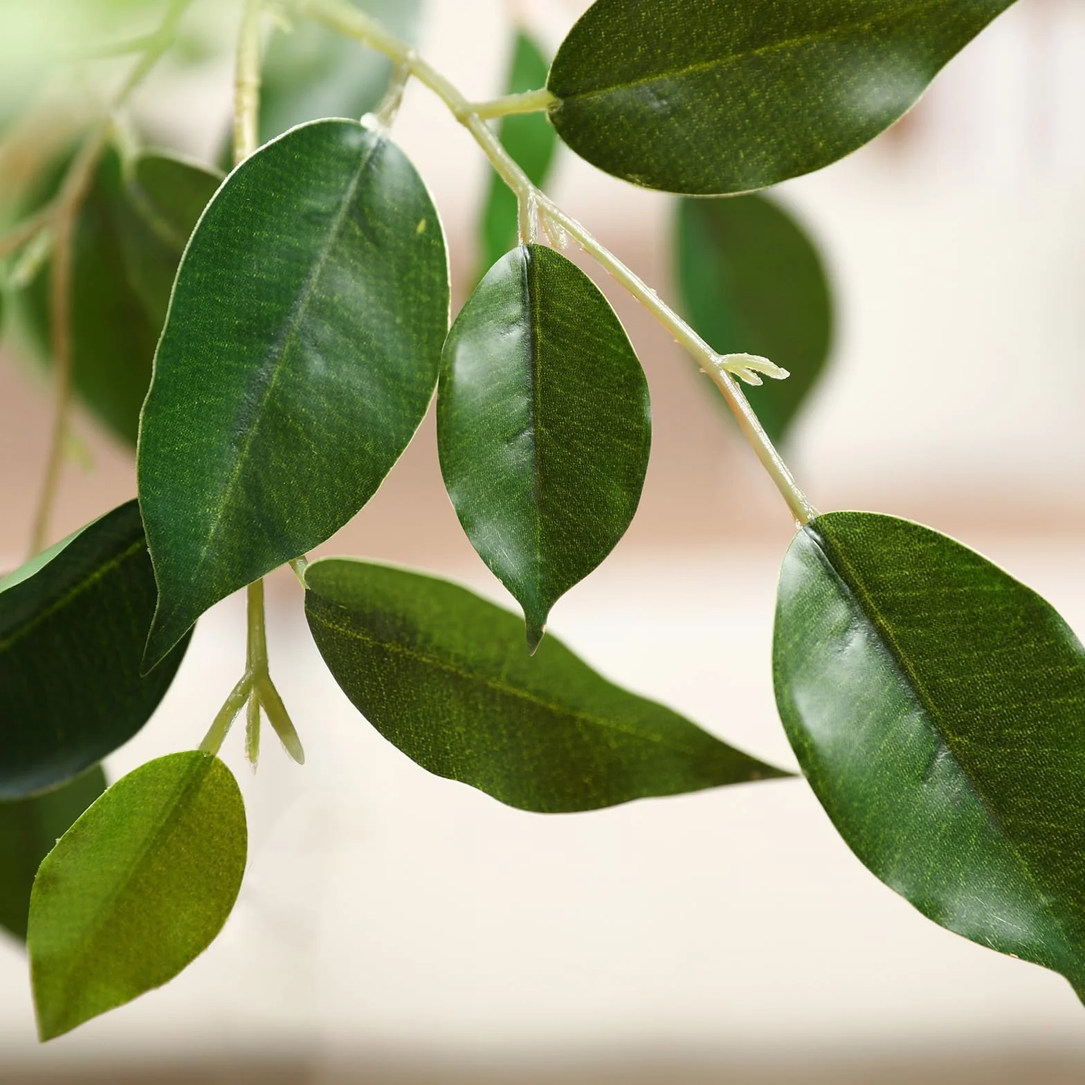 SOGUYI Sztuczne drzewko Ficus do wewnątrz, wysokie na 20 m wysokości, sztuczne drzewko figowe z okrągłą doniczką rzemieślniczą, wysokiej jakości, ręcznie wykonane, realistyczne pień i realistyczne