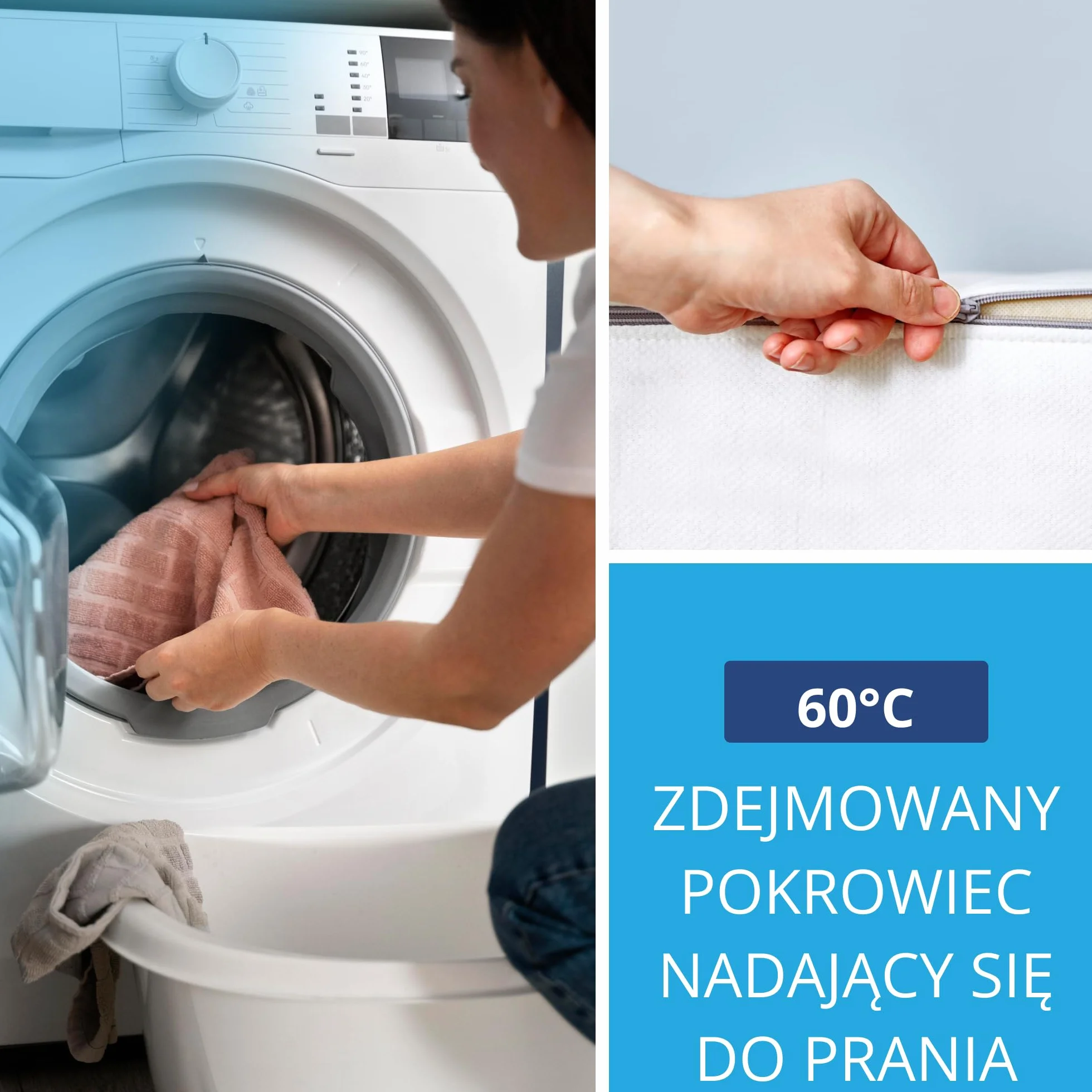 Materac 90x200 H2 | Wysokość 13 cm | Z pianki zimnej | Pokrowiec zdejmowany, można prać do 60°C | Certyfikat OEKO-TEX | Oddychający & hipoalergiczny | Water Foam | Wyprodukowano w Polsce