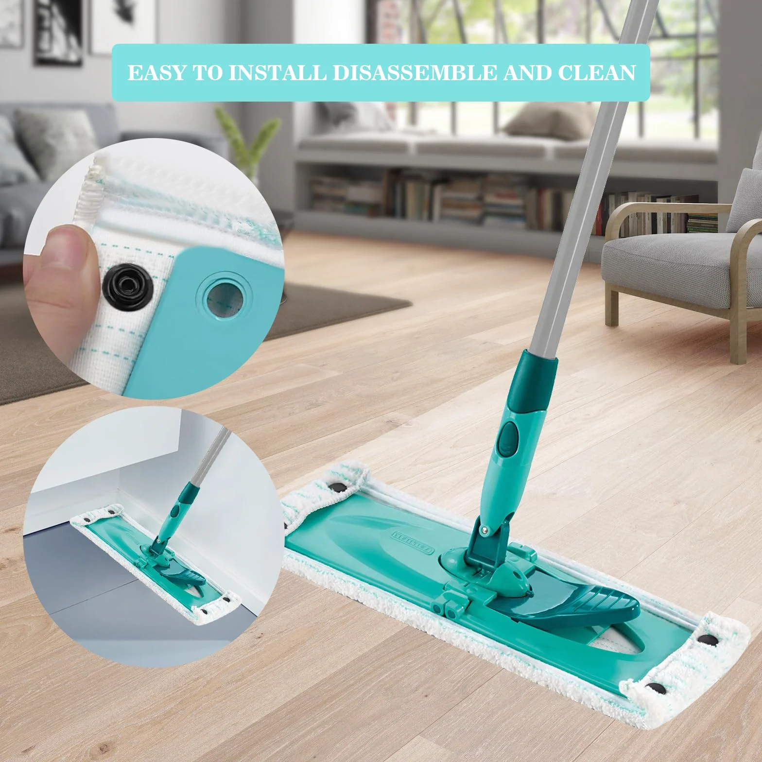 GIBOHOM pokrowiec na mop do mopa Leifheit Combi/Clean Twist M Micro Duo nakładka wymienna do mopa z mikrofibry