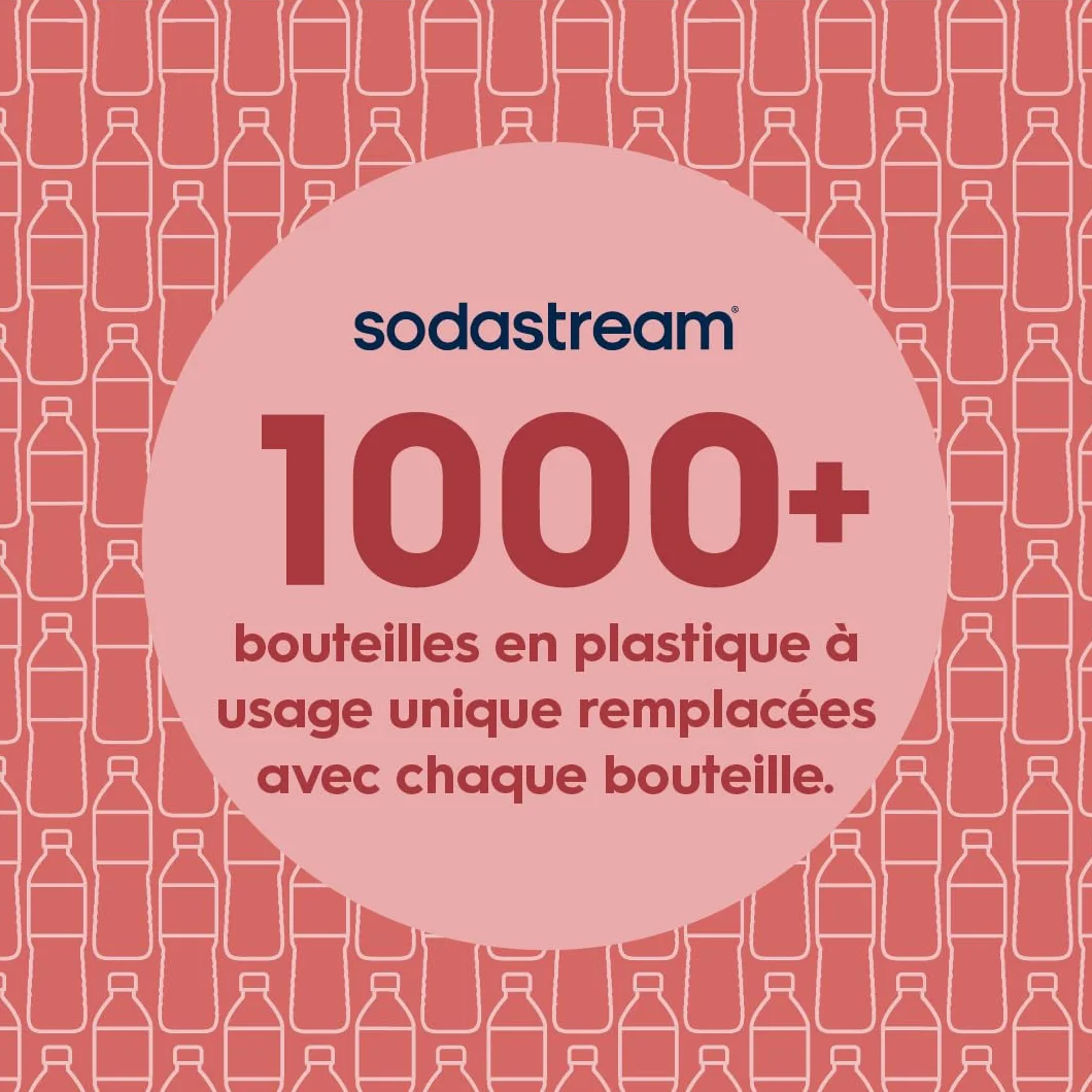 SodaStream Butelka 1L Maszyna do wody gazowanej i sodowej | Kompatybilna z zmywarką | Wykończenie ze stali nierdzewnej