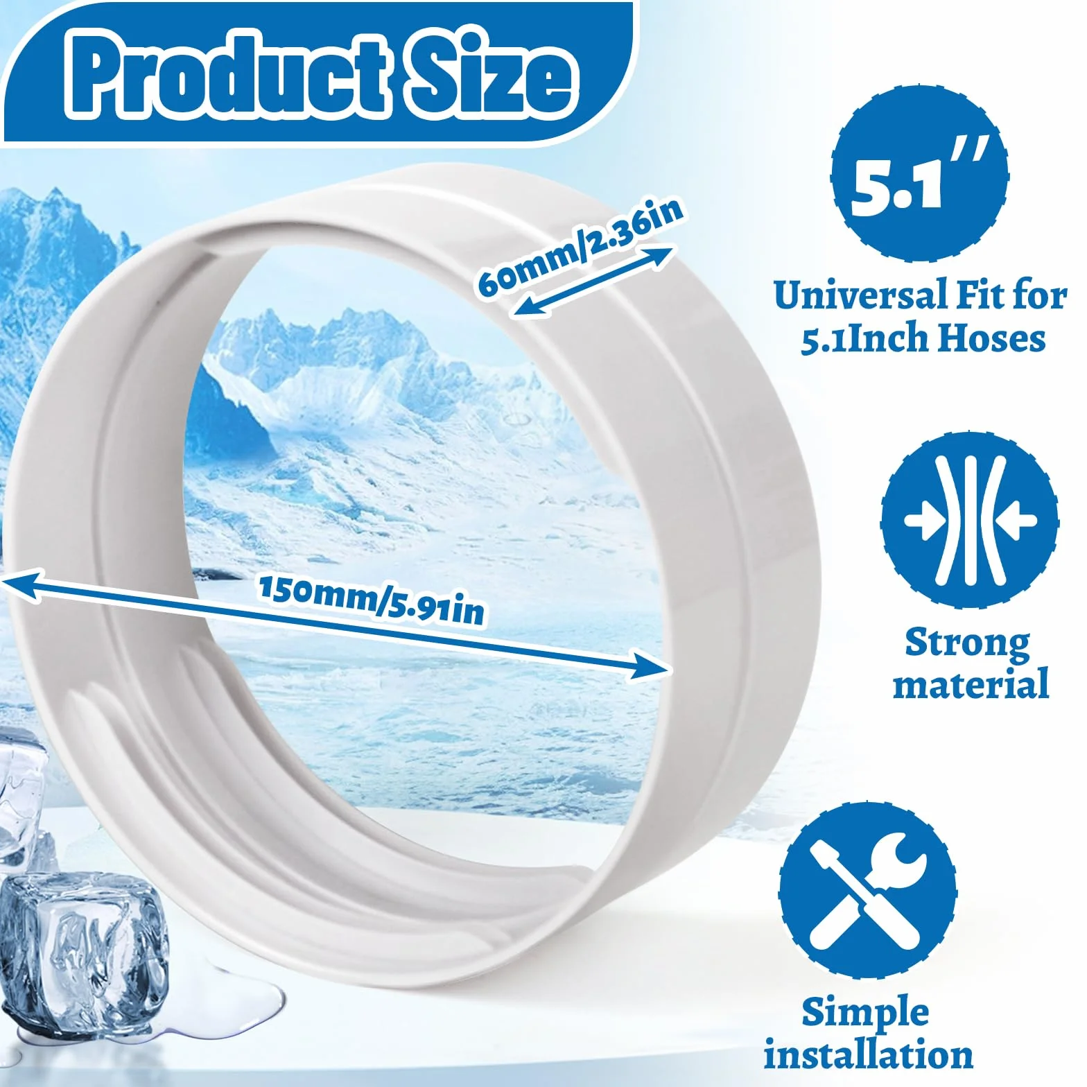 Przedłużenie węża klimatyzacji 14 cm, uniwersalne złącze adapter wylotowy do przenośnego klimatyzatora