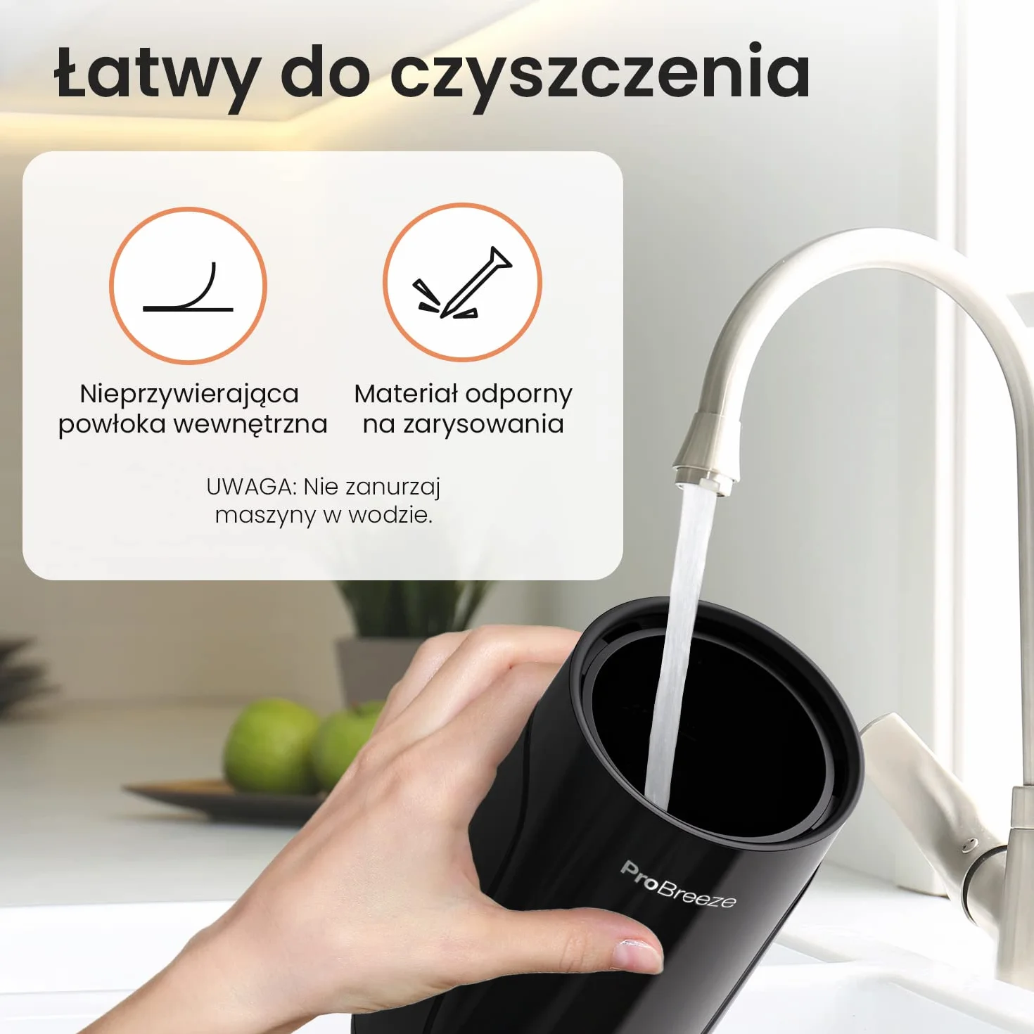 ProBreeze Elektryczny Spieniacz do Mleka 4w1 na Ciepło i Zimno, Podgrzewacz Ubijacz, Mikser do Śmietanki, Cichy, do Kawy Cappuccino Frappe Gorącej Czekolady, Czarny