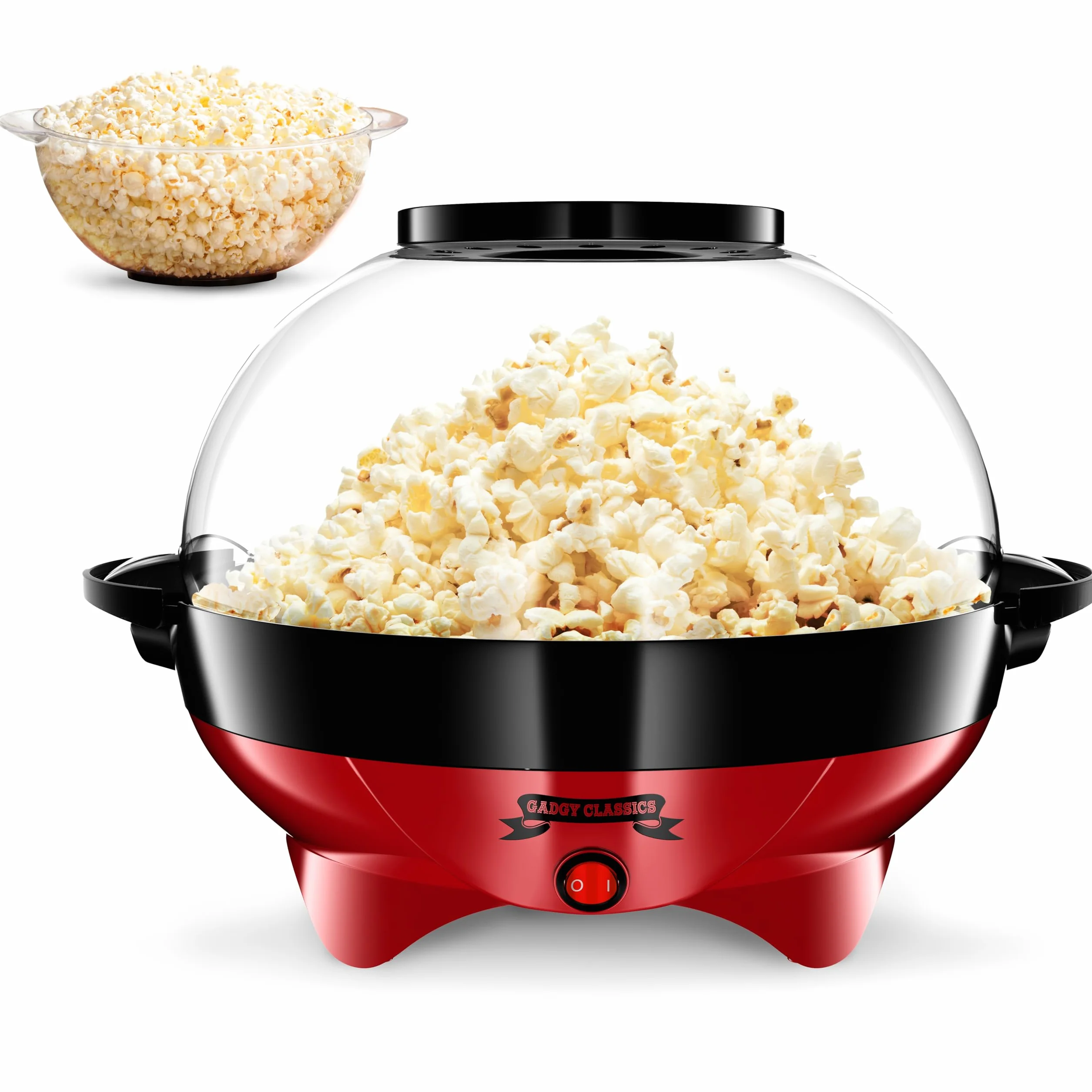 Gadgy ® Maszyna do popcornu l 800W Maszyna do popcornu z nieprzywierającą powłoką i wyjmowaną powierzchnią grzewczą l Spokojnie i szybko l Zawartość 5 litrów