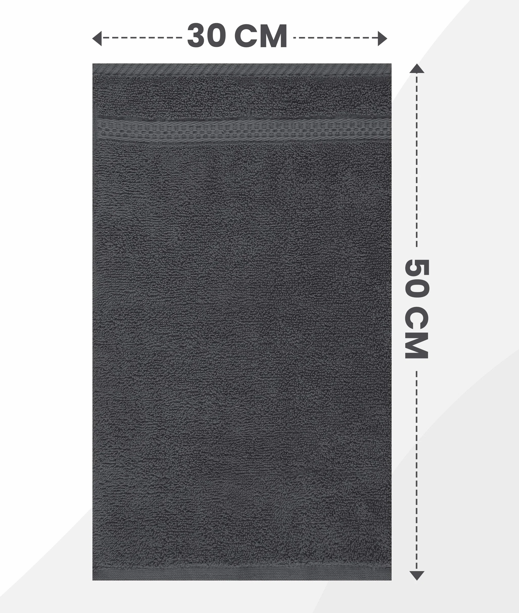 Utopia Towels - Zestaw 10 ręczników dla gości 30x50 cm z pętelką do zawieszania, małe ręczniki 100% bawełny, miękkie i chłonne (szary)