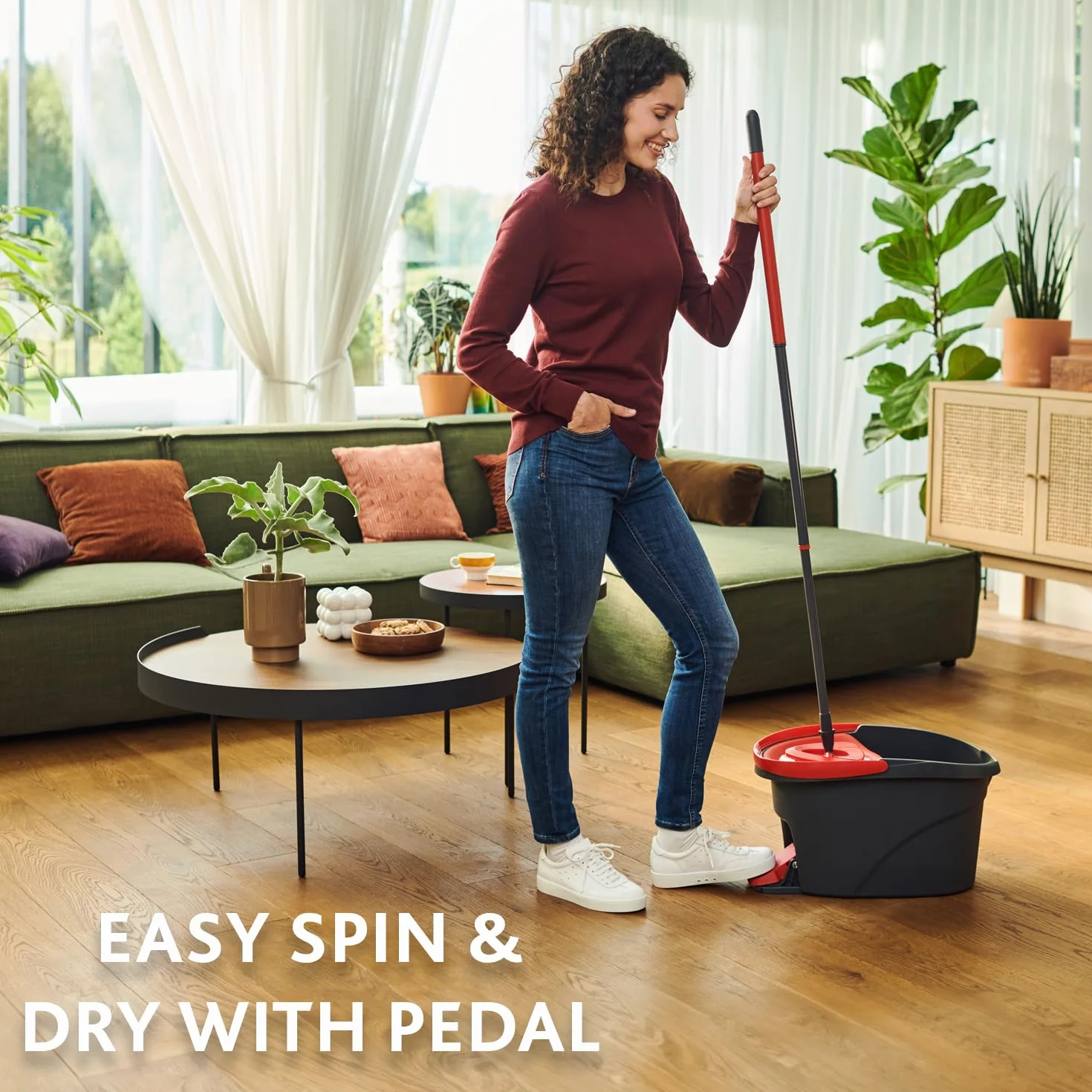 Vileda Easy Wring & Clean zestaw mopa z wiadrem spinningowym 130 cm mikrofibra