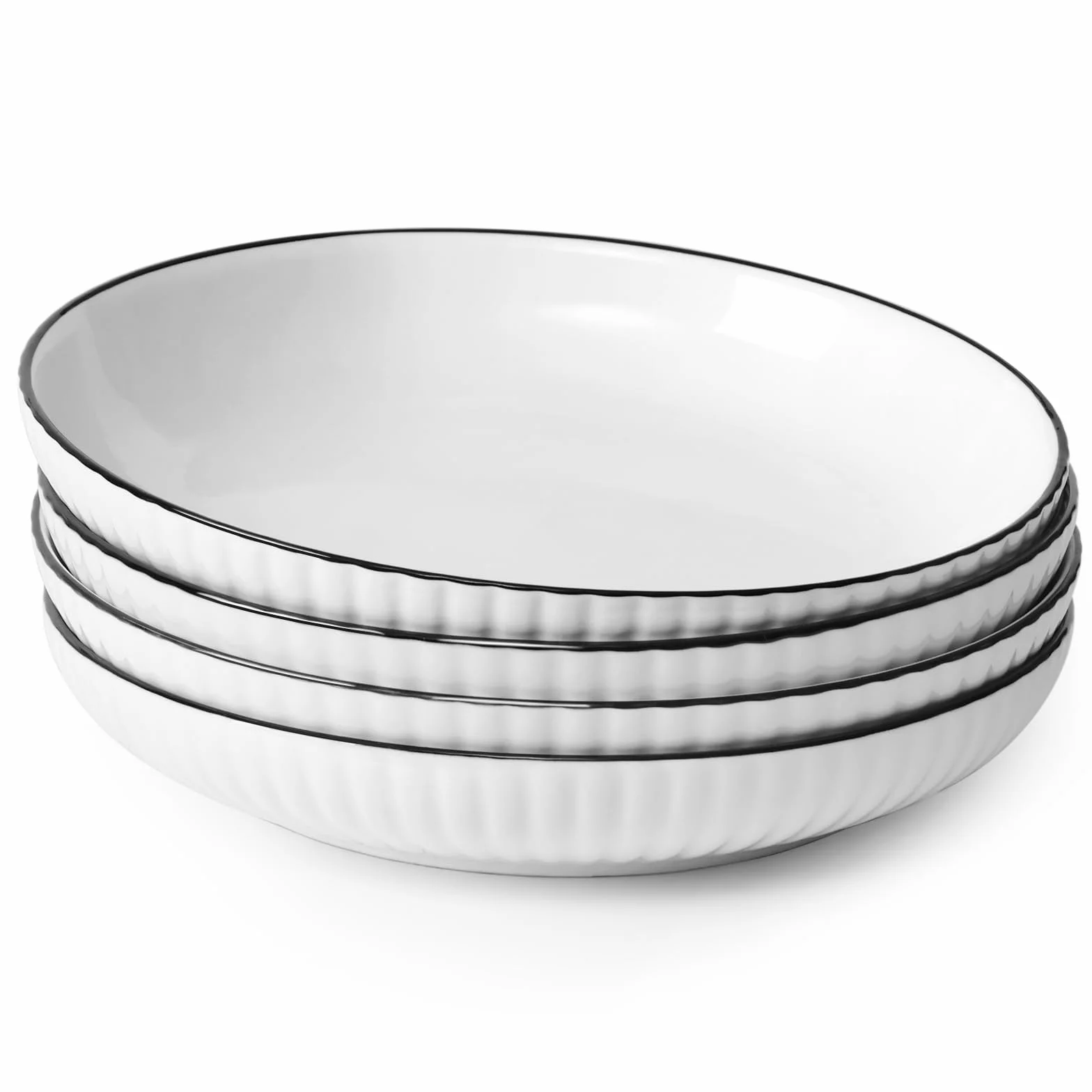 NUTRIUPS Ceramiczne miski do makaronu 590 ml, zestaw 4 szt, do mikrofalówki i zmywarki
