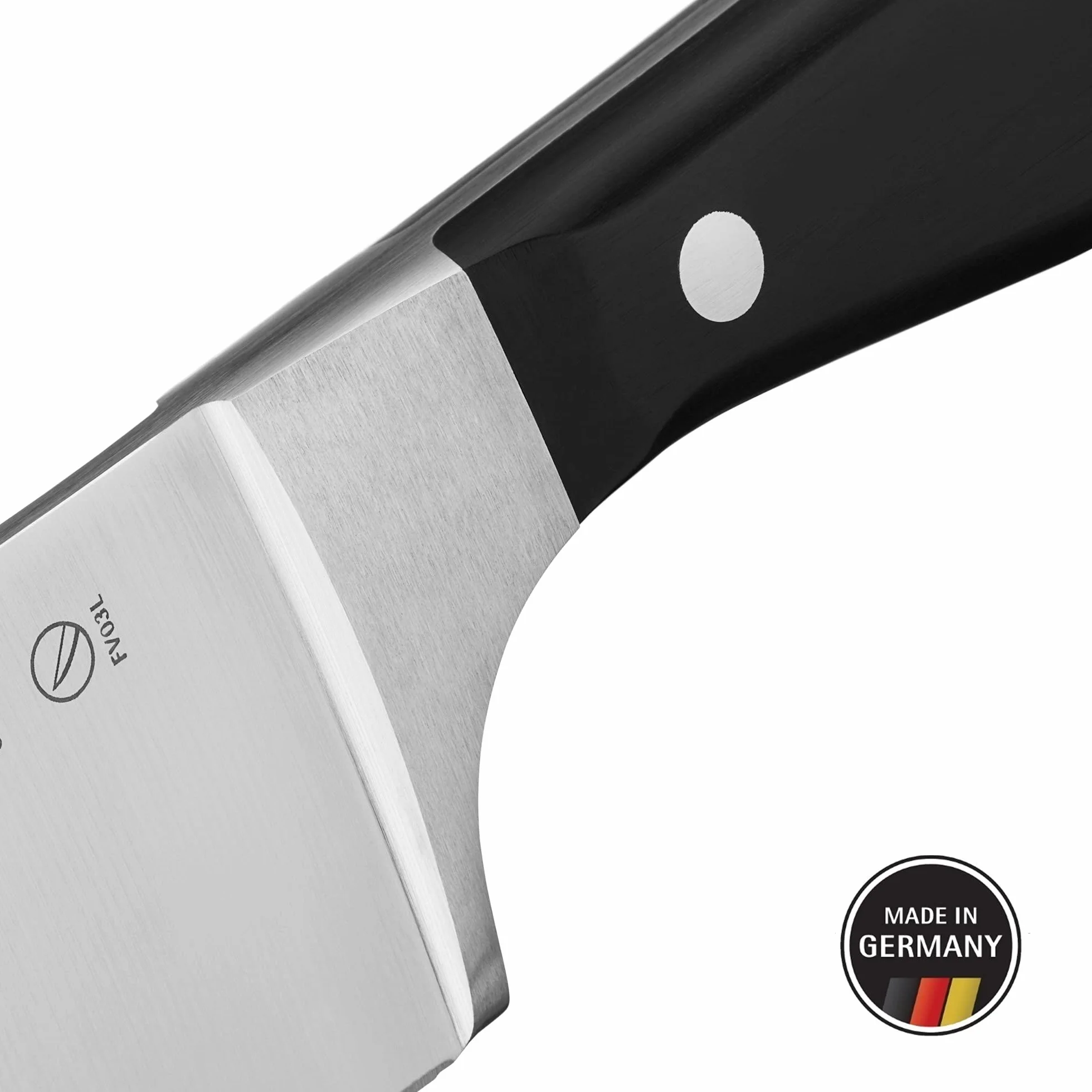 WMF nóż do steków Spitzenklasse Plus długość 22 cm długość ostrza 12 cm ząbkowane krawędzie wydajność cięcia wyprodukowano w Niemczech kuty specjalne ostrze stal bezszwowo nitowany plastikowy uchwyt