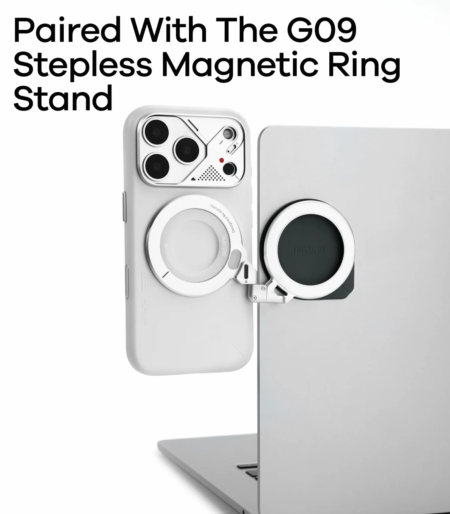 Aulumu AC01 Naklejka do MagSafe Wielofunkcyjna podkładka magnetyczna, Kompatybilna z dwustronnymi akcesoriami magnetycznymi, Wielokrotnego użytku, Do łazienek, lodówek, kuchni, ekranów itp. Szara