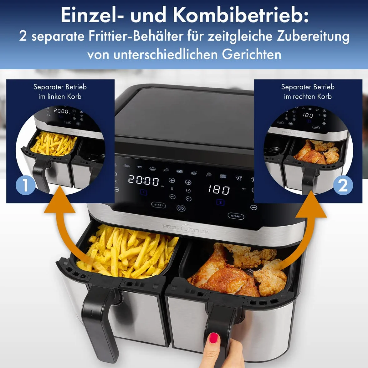 Proficook 501242 Frytkownica, Czarny/Srebrny, 4,5 l