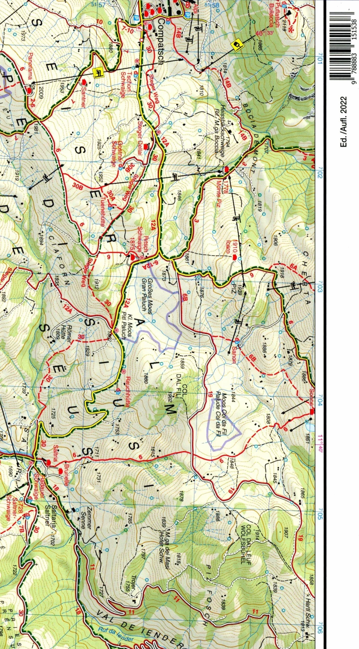 Val di Fassa e Dolomiti Fassane 1:25.000. Ediz. italiana, inglese, francese e tedesca: 06