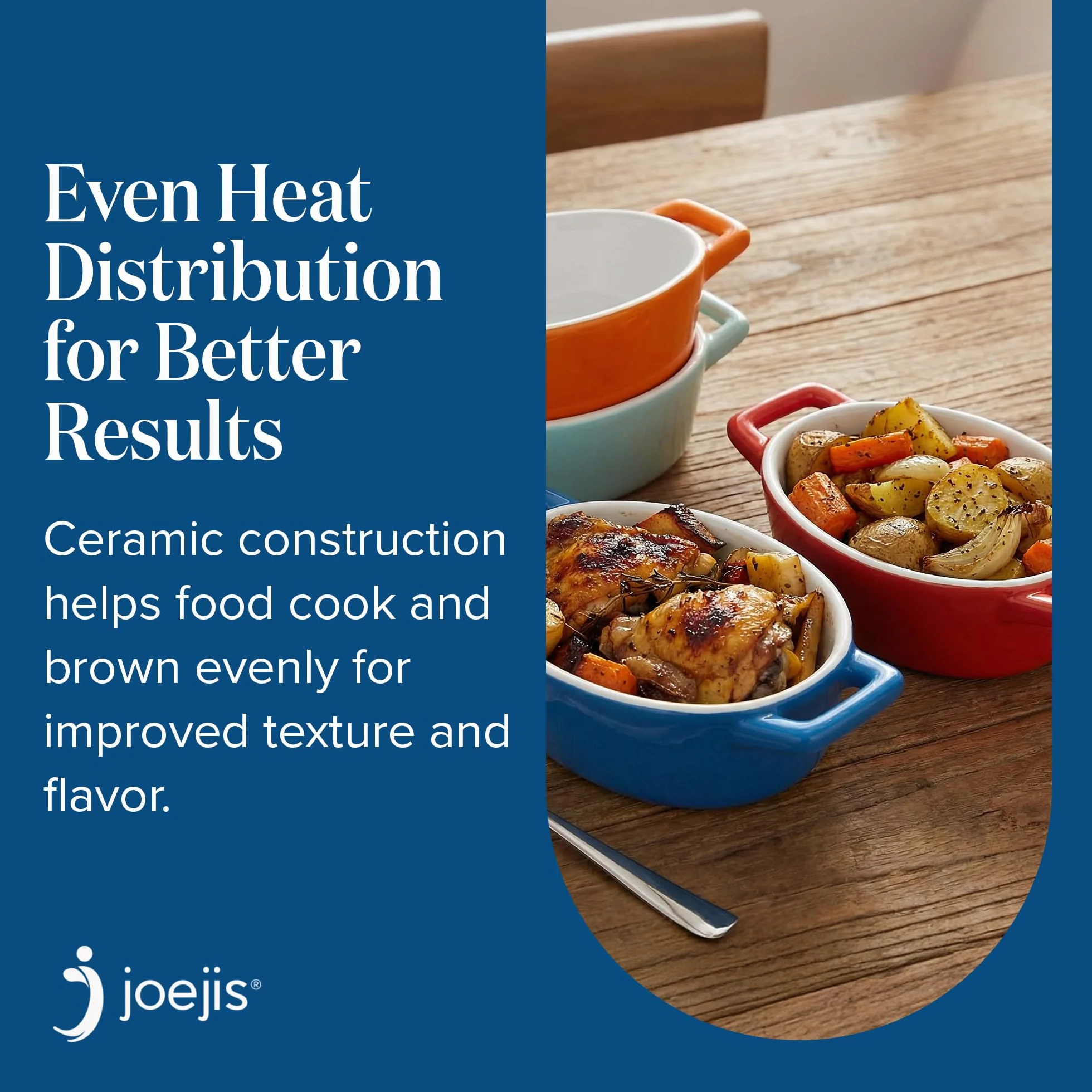 Joeji's Kitchen Zestaw 4 naczyń ceramicznych - idealnych do gotowania zapiekanek lasagne i terrine w kamionce - małe indywidualne naczynie do piekarnika