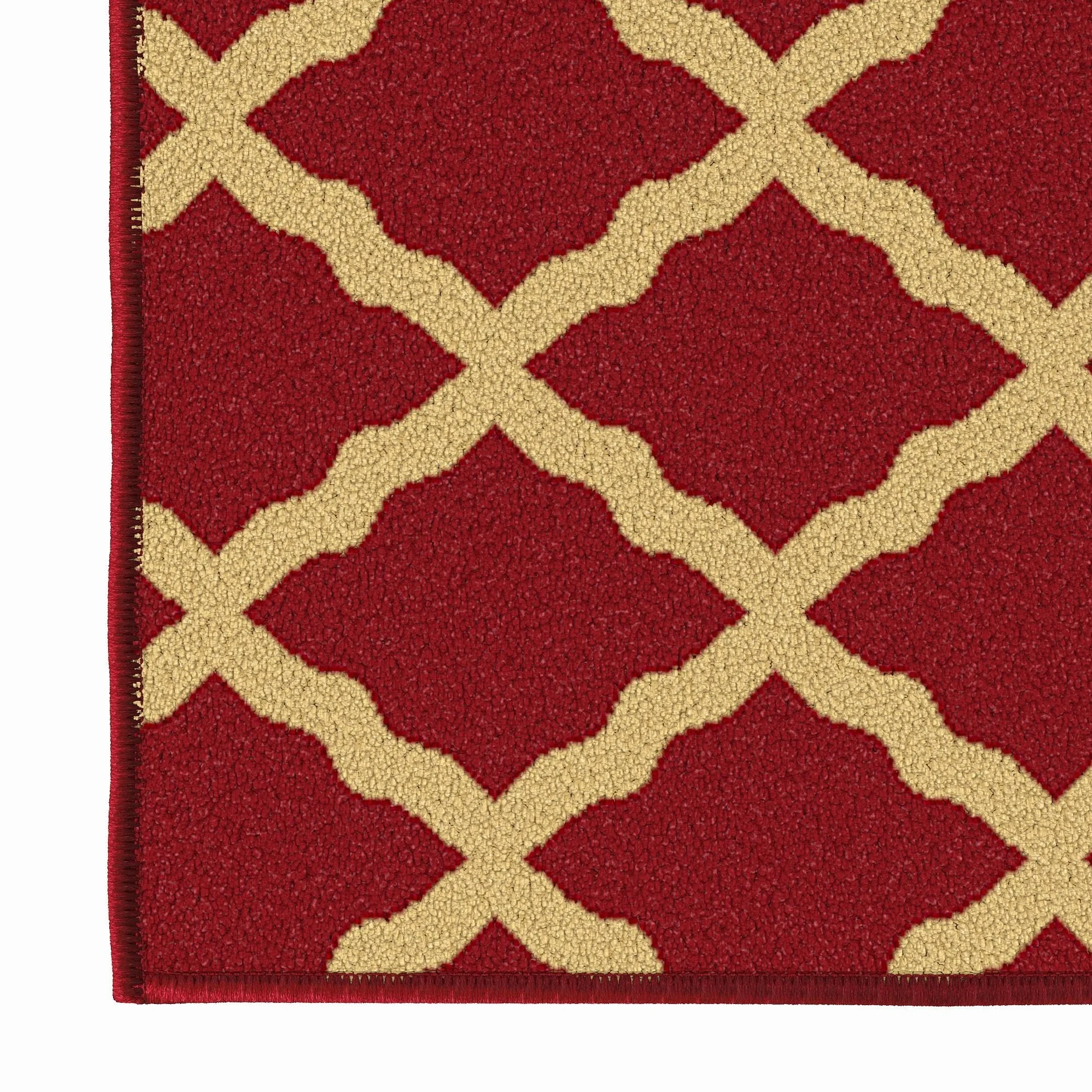 Ottomanson Ottohome Collection elegancki dywan z kratką antypoślizgowy 57 x 210 cm czerwony