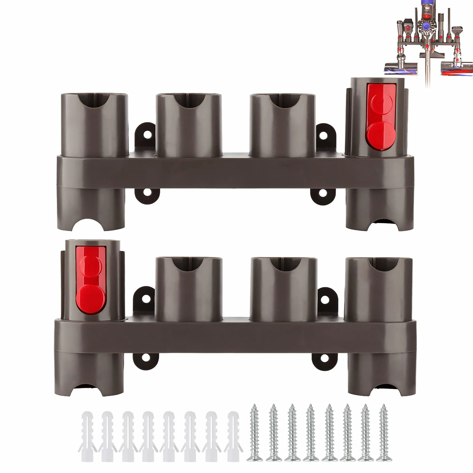 Uchwyt akcesoriów do odkurzacza Dyson V7 V8 V10 V11 SV10 SV11, 10 gniazd, 2 szt.