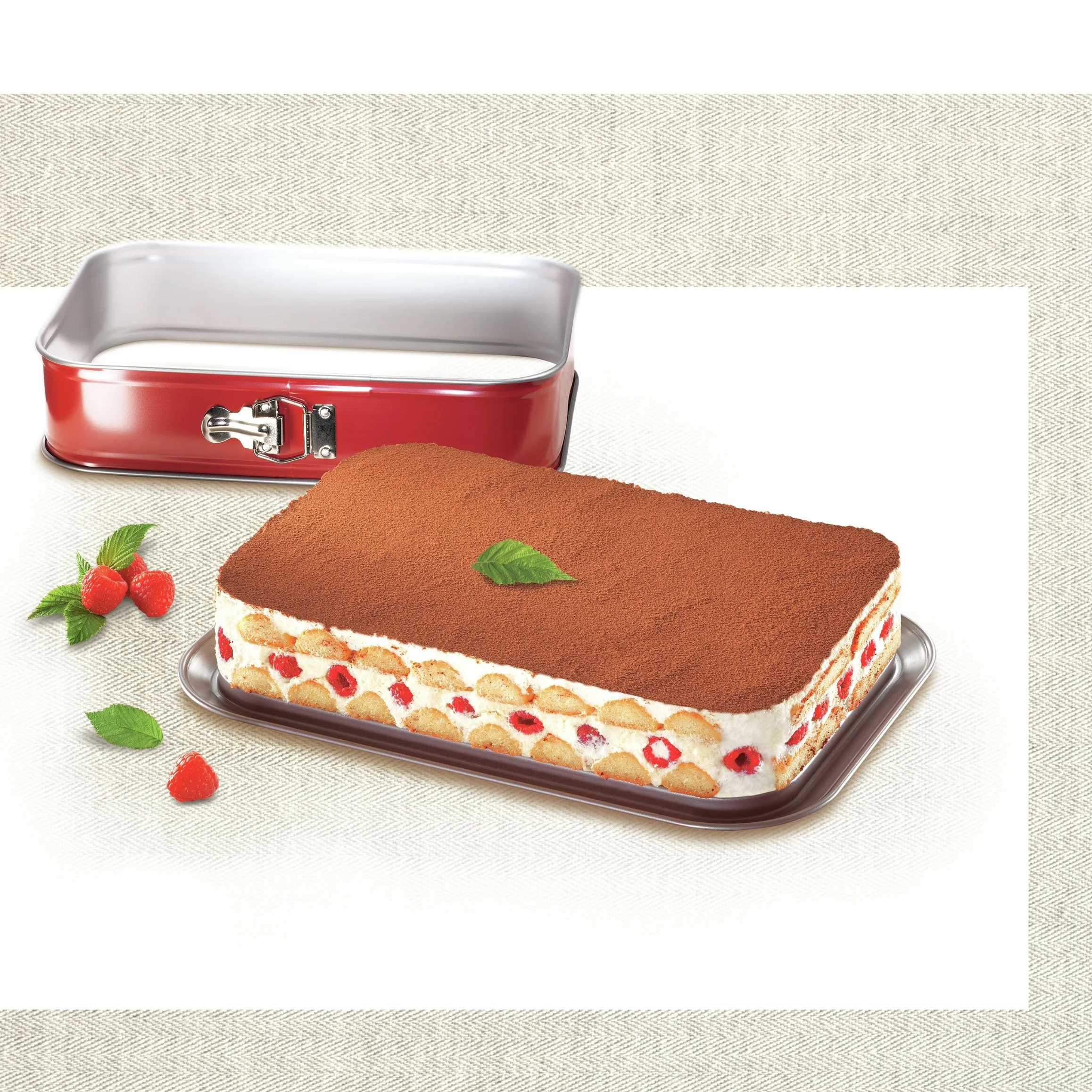 Tefal Delibake naczynie do piekarnika 36 x 24 cm stal węglowa czerwone