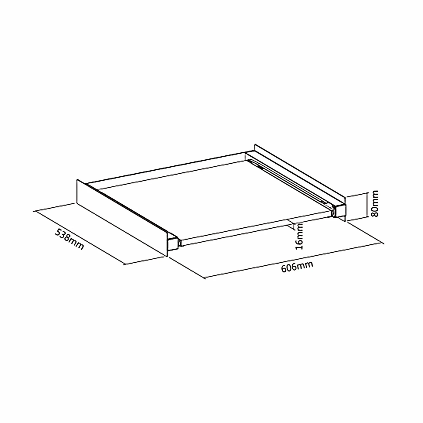 Maclean MC-890 Uniwersalna Rama Łącząca z Półką Wysuwaną do Pralek lub Suszarek 60x53 cm Oszczędzająca Miejsce Wstawka Pośrednia do 60 kg, Aluminiowy Łącznik z Wysuwanym Blatem Roboczym