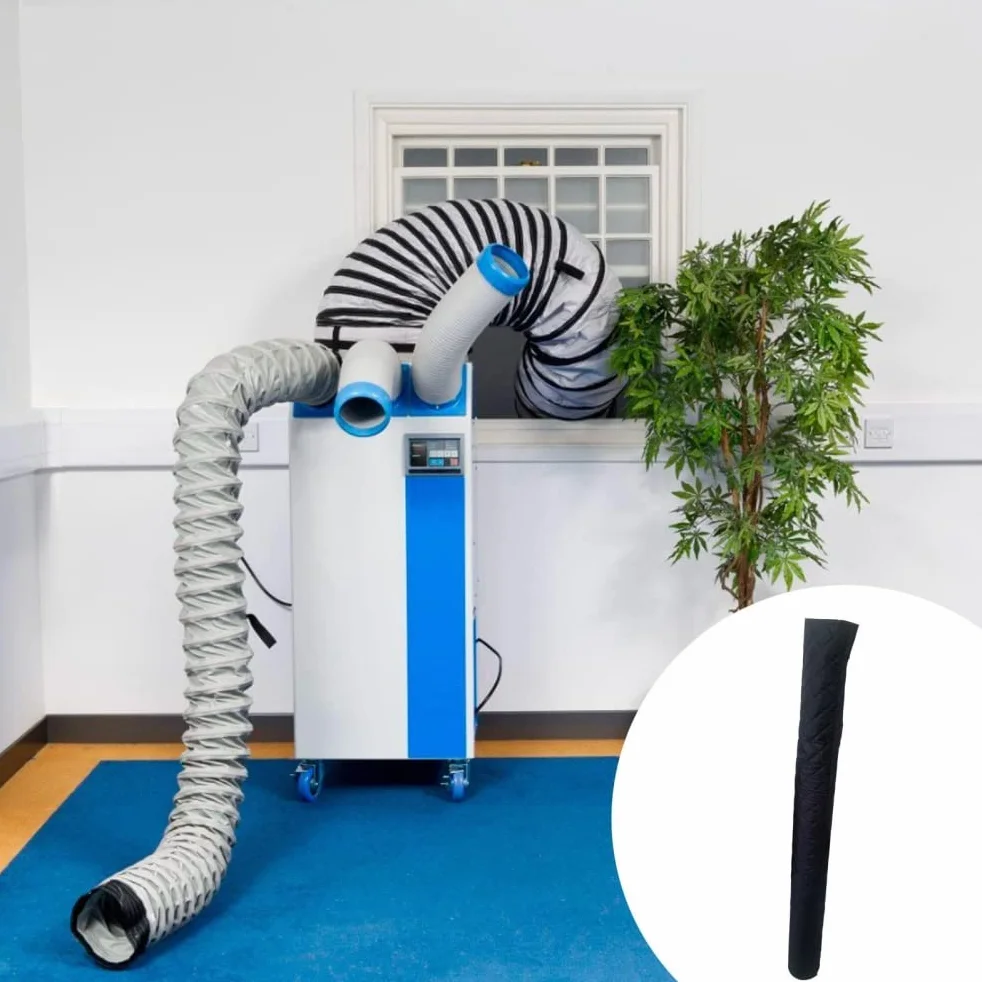 Przenośna osłona węża klimatyzatora, izolacja cieplna, aluminiowa osłona węża wydechowego, uniwersalne dopasowanie zarówno o średnicy 12,7 cm, jak i 15 cm
