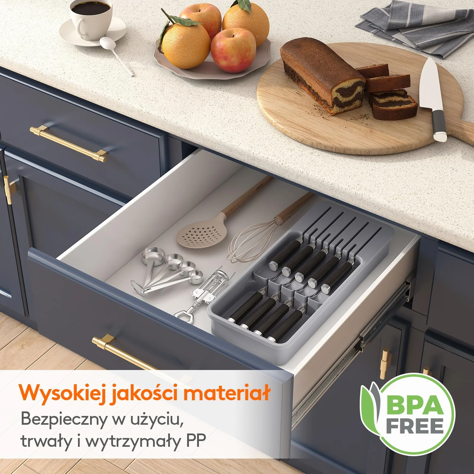 Lifewit Szuflada kompaktowa organizator organizatorów kuchennych Organizator Tray for Knives Nóż