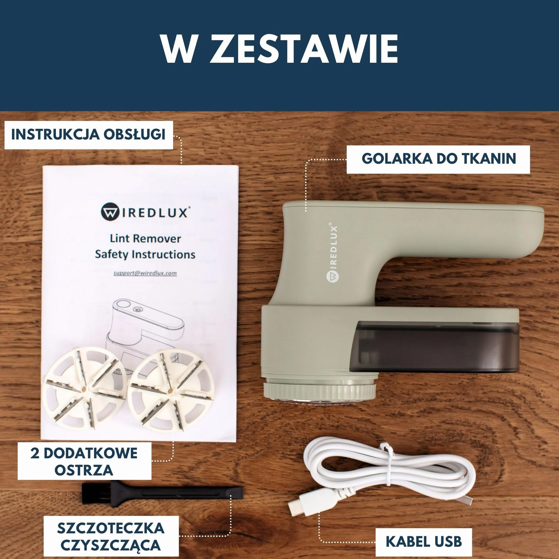 Elektryczna golarka do ubrań – Golarka do tkanin i elektryczna golarka do kłaczków, 3 prędkości, wyświetlacz LED, ładowanie USB – Przenośny odmechacz z podwójną ochroną (Sage)