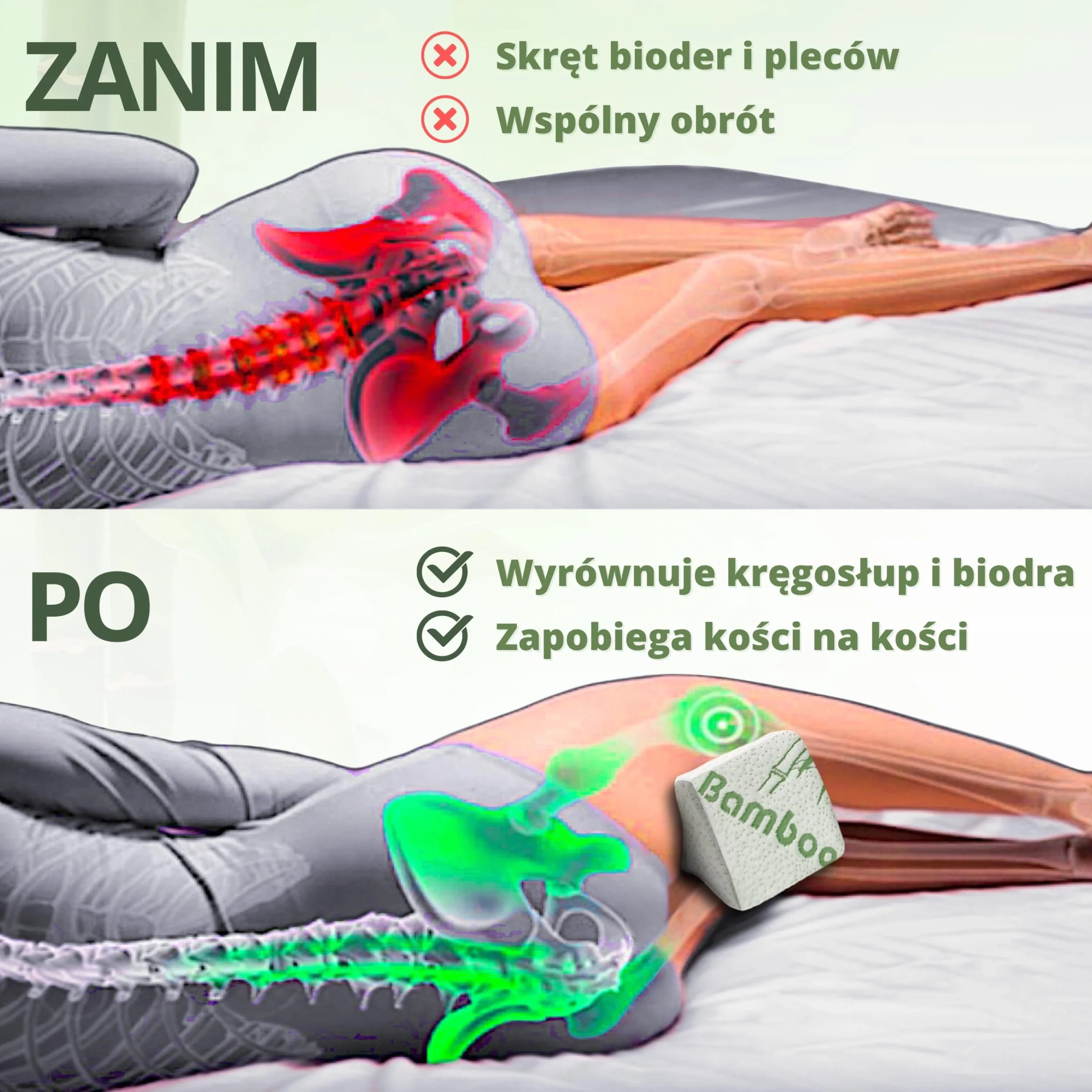 Ortopedyczna poduszka na kolano z pianki pamięciowej łagodząca ból pleców, kolan i bioder