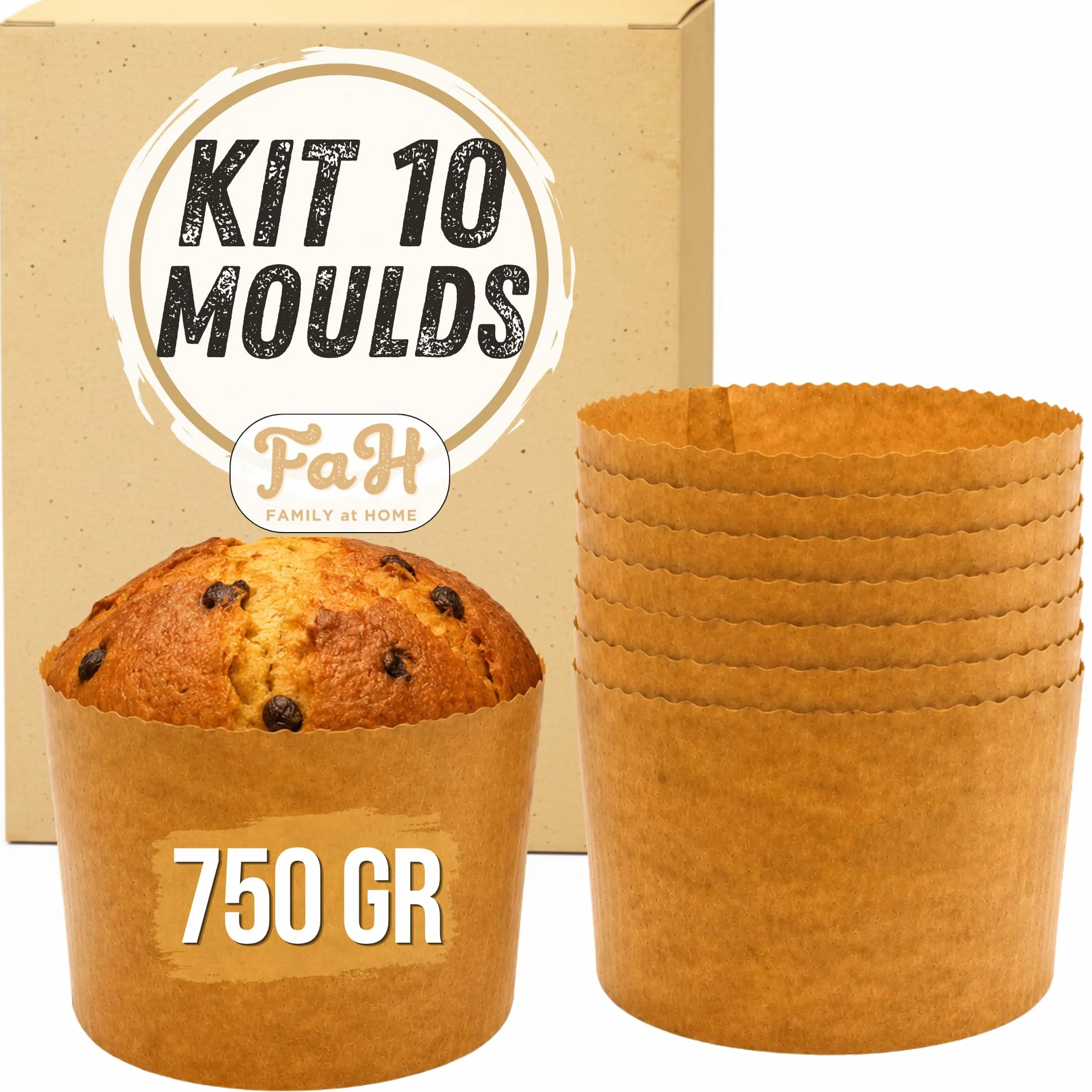 Forma do panettone 750 g 10 szt. z papieru celulozowego kalandrowana