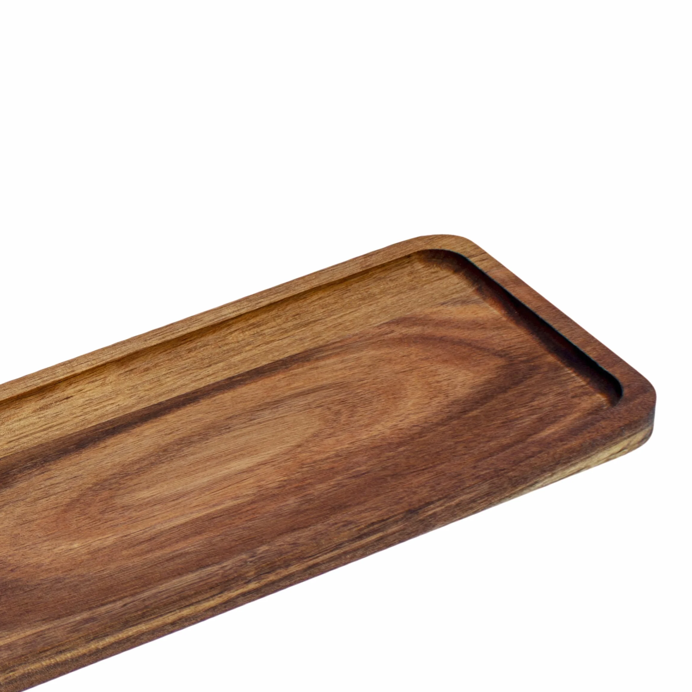 Taca dekoracyjna z naturalnego drewna akacjowego – 60 x 15 cm – podstawka pod świece z litego drewna – taca na świece, drewniana taca na świece, dekoracja stołu na Boże Narodzenie, adwent wesele