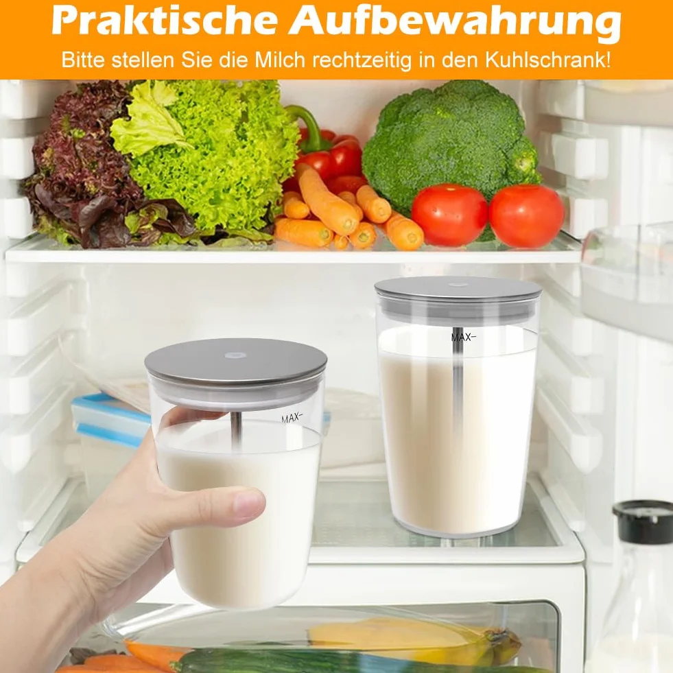 Szklany pojemnik na mleko 0,5 l (72570) kompatybilny z w pełni automatyczną ekspresem Coffee Machine E8, Z10, E6