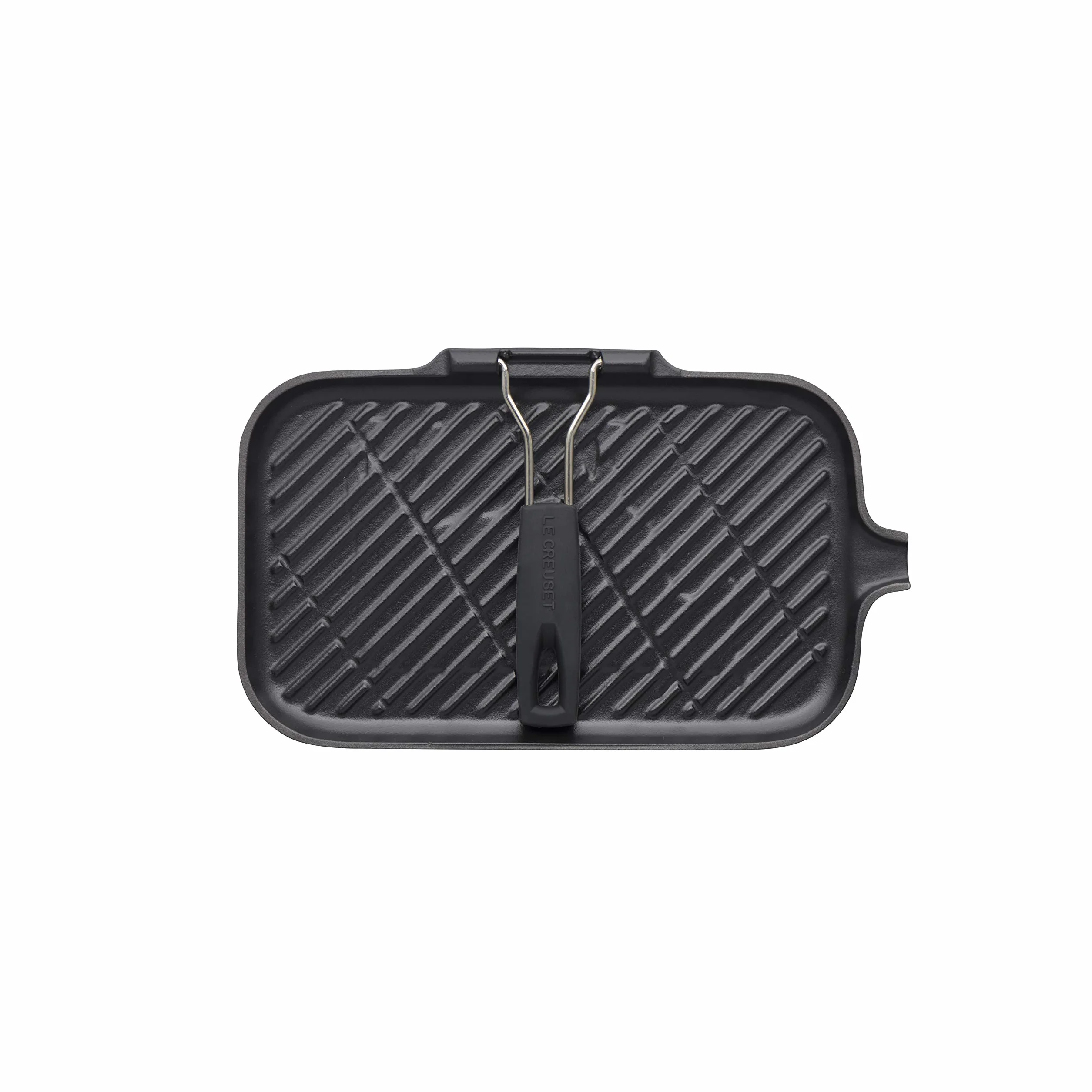 Le Creuset Żeliwna patelnia do steków, prostokątna, 36 x 20 cm, nadaje się do wszystkich rodzajów kuchenek włącznie z indukcyjnymi, czarna