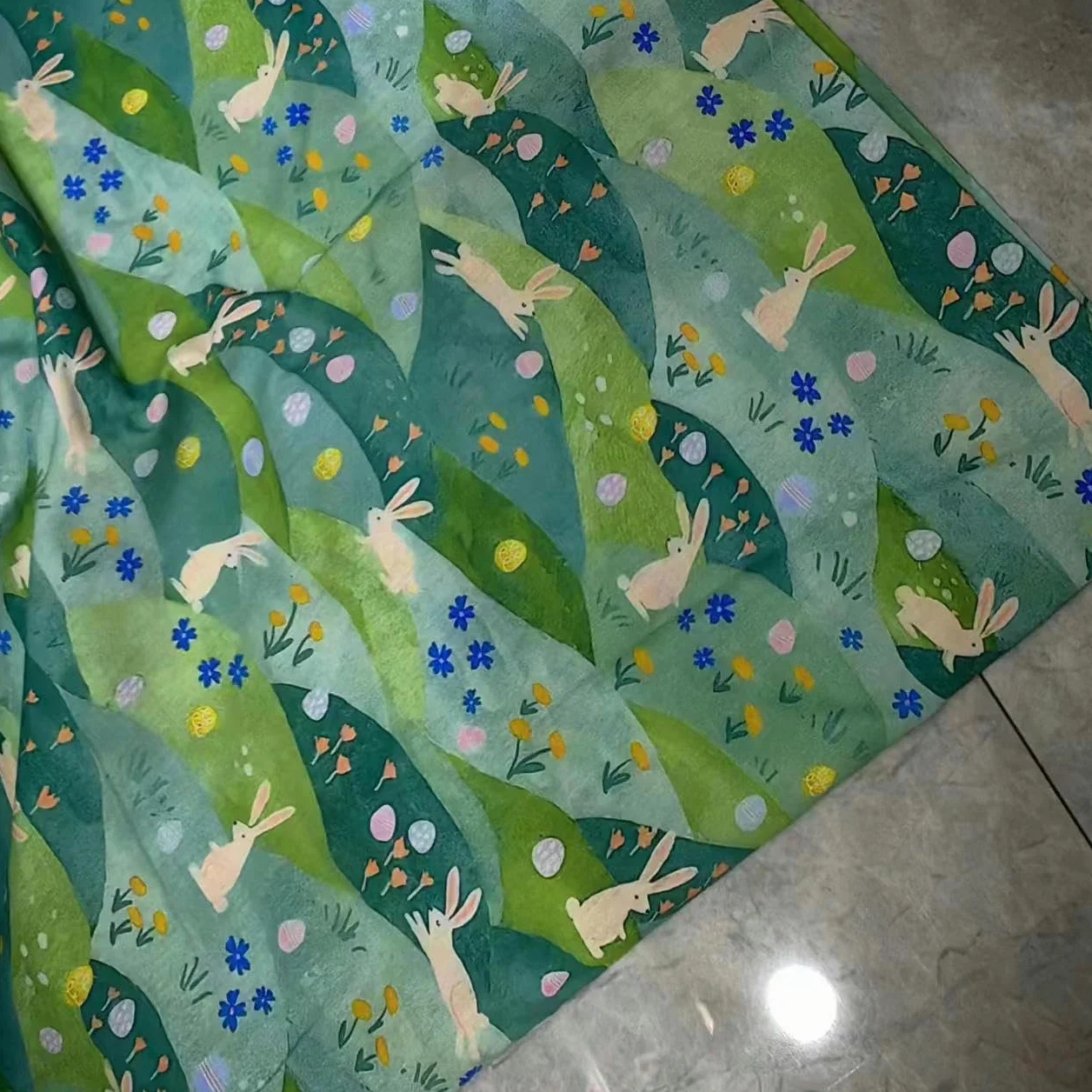 CEMELI 70 * 70 cm 5/10 szt. Retro zielony królik wielokrotnego użytku Furoshiki tkanina do pakowania prezentów kwadratowy szalik bento tkanina do pakowania prezentów
