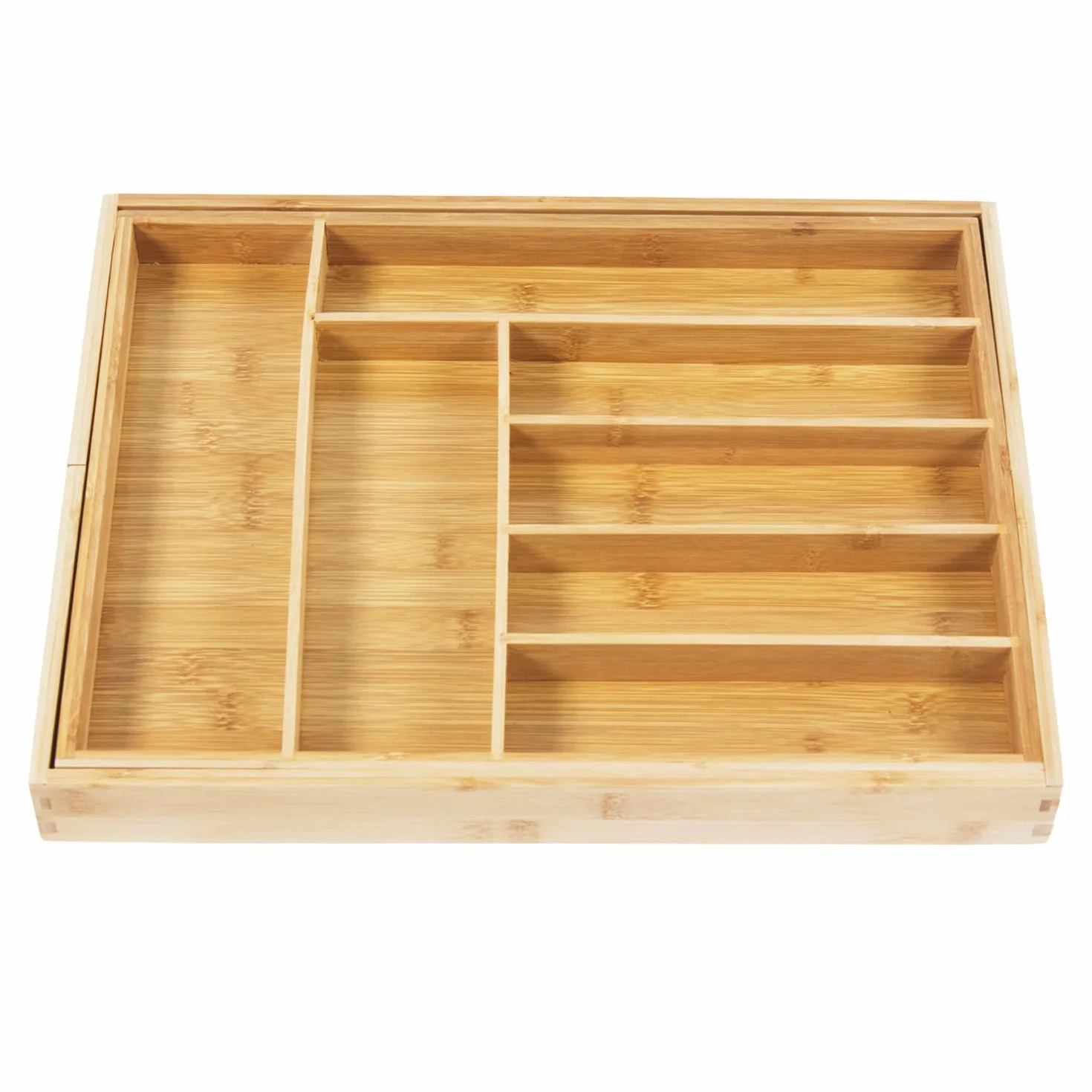 Rozsuwany bambusowy organizer na sztućce GreenBlue, 325-500x430x45mm, GB379